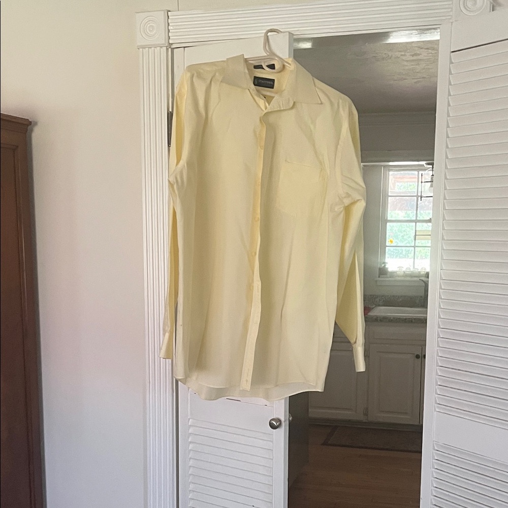 Stafford Men's Light Yellow Dress Shirt